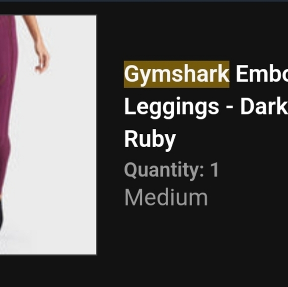 Gymshark Ruby Embody Legging Medium - Picture 3 of 4